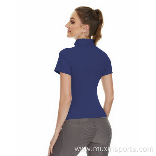 Navy Blue women Base Layer Horse Riding Tops